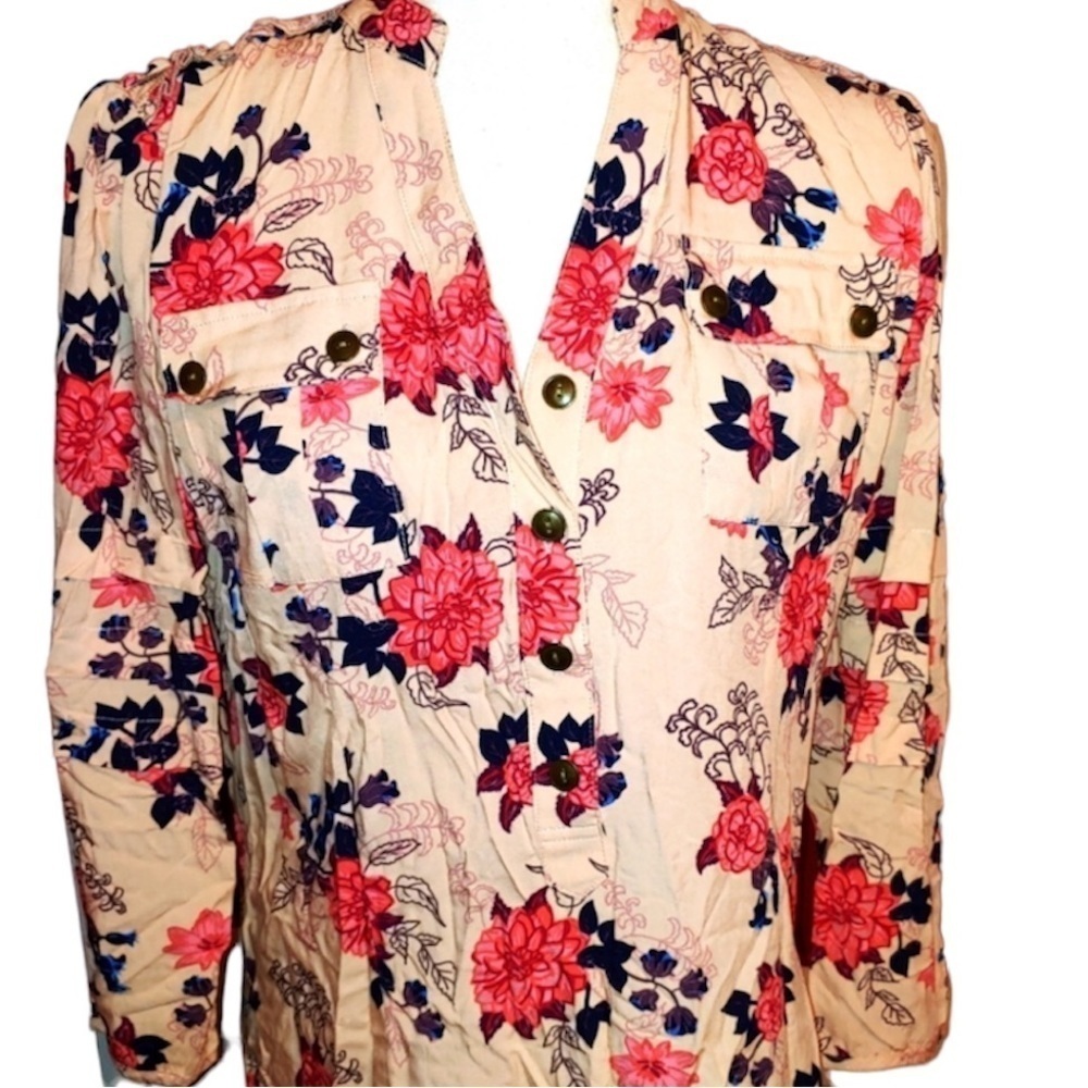 NWT Matilda Jane Floral Rayon Tunic Blouse M